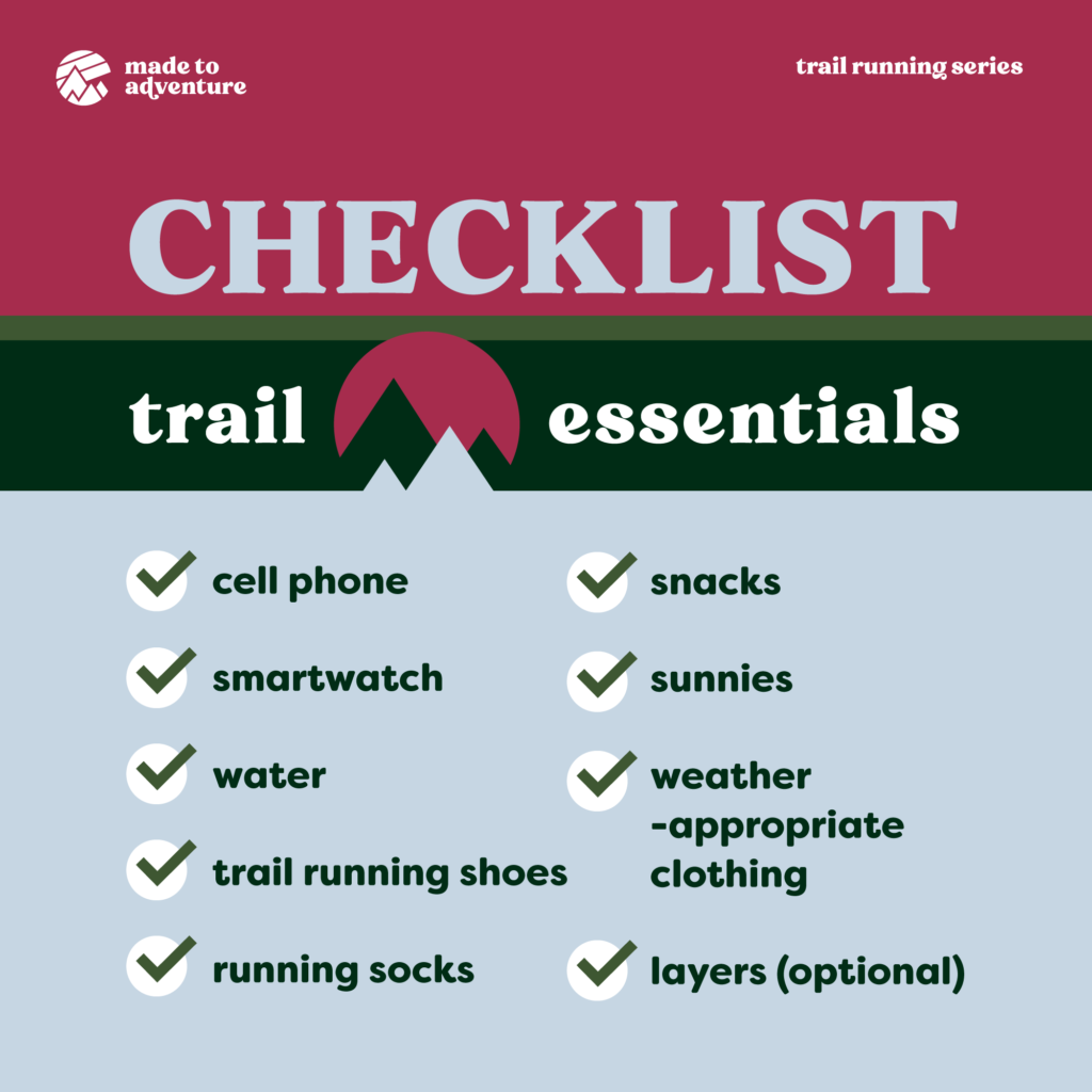 Checklist essentials for trail running