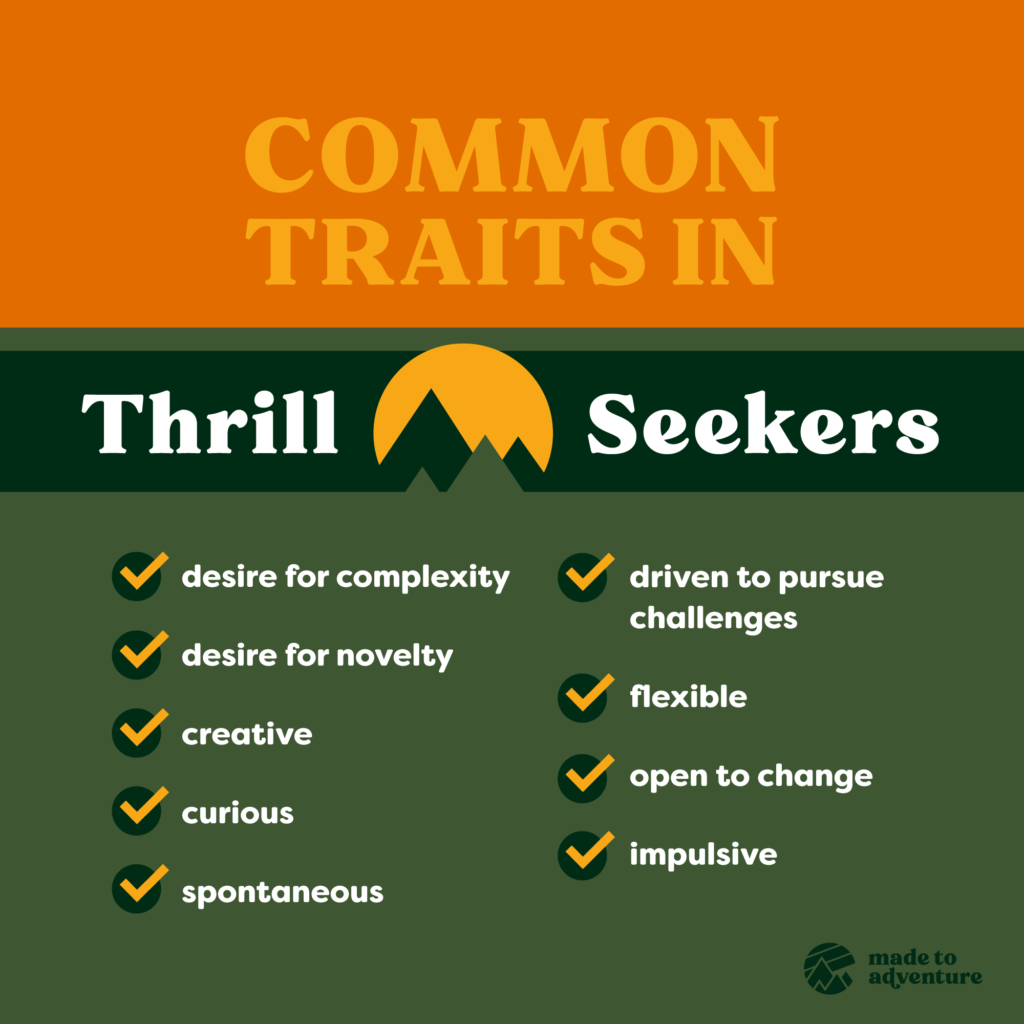 Common traits in thrill/adventure seekers