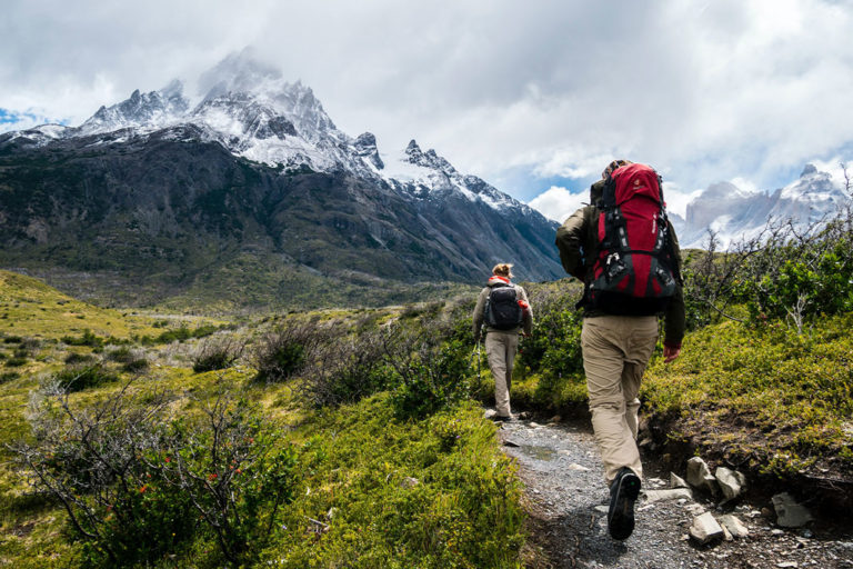 Hikers traversing an epic trail in Europe